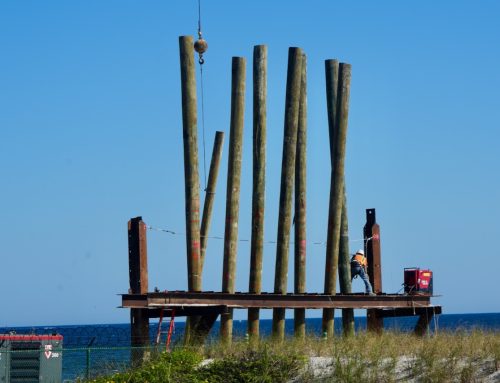Poles Construction Begins / NE Florida Surf Report #2 Monday 12:00 PM